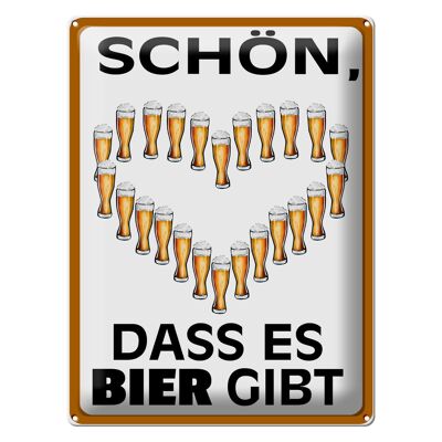 Blechschild Spruch 30x40cm schön dass es Bier gibt