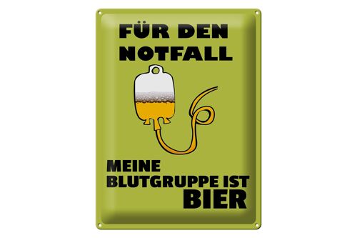 Blechschild 30x40cm für den Notfall Blutgruppe Bier