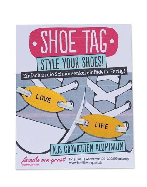 Shoe Tag "LOVE - LIFE" - Gold

Geschenk- und Designartikel 