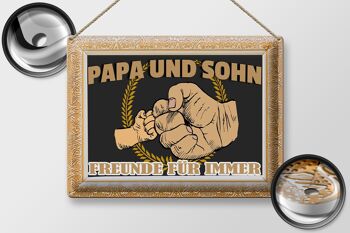 Plaque en étain disant 40x30cm Papa et fils amis pour toujours 2