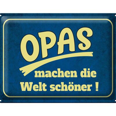 Blechschild Spruch 40x30cm Opas machen die Welt schöner