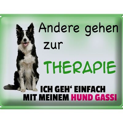 Blechschild Spruch 40x30cm ich geh' mit meinem Hund Gassi