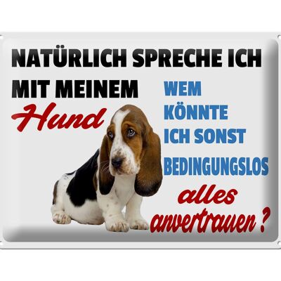 Blechschild Spruch 40x30cm natürlich spreche ich mit Hund