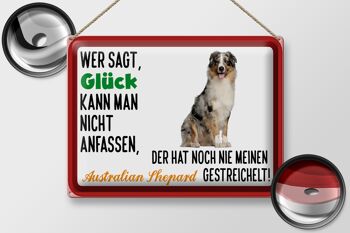 Plaque en étain disant 40x30cm Chien de berger australien porte-bonheur 2