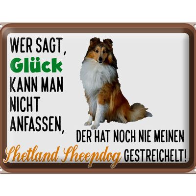 Blechschild Spruch 40x30cm Glück Shetland Sheepdog Hund