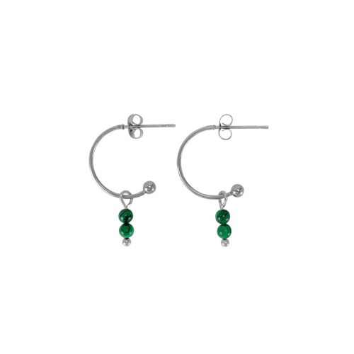 Earrings Malachite Silver