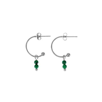 Boucles d'oreilles Malachite Argent