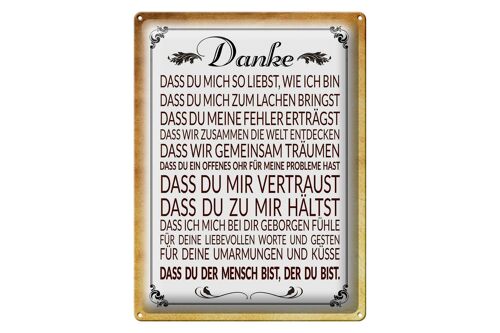 Blechschild Spruch 30x40cm Danke dass du bist der du bist