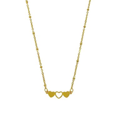 Collar Corazones Oro