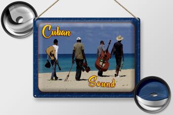 Plaque en tôle Cuba 40x30cm Bande sonore cubaine sur la plage 2