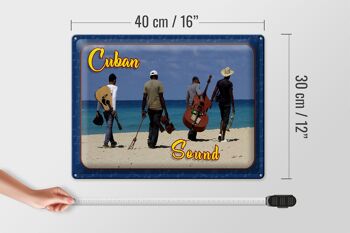 Plaque en tôle Cuba 40x30cm Bande sonore cubaine sur la plage 4