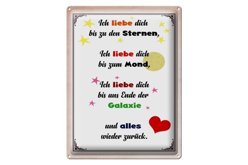 Blechschild Spruch 30x40cm ich Liebe dich bis zu den Sternen