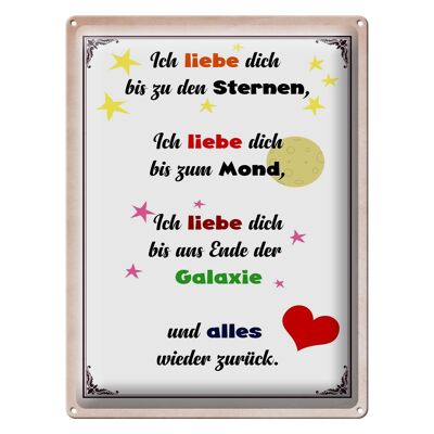 Blechschild Spruch 30x40cm ich Liebe dich bis zu den Sternen