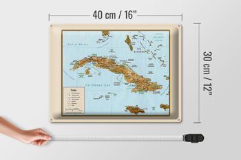 Plaque en tôle Cuba 40x30cm carte 4