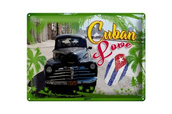 Signe en étain cubain 40x30cm, empreinte digitale de voiture d'amour 1