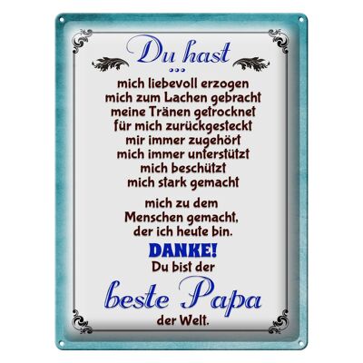 Blechschild Spruch 30x40cm Danke du bis der Beste Papa