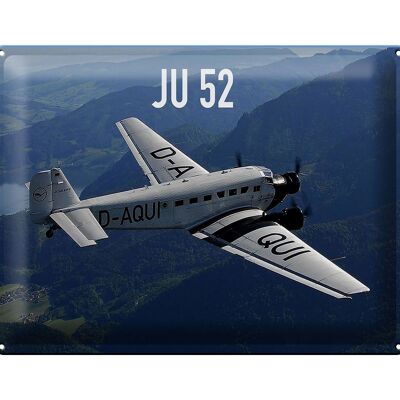Metal sign airplane 40x30cm JU 52 in the air