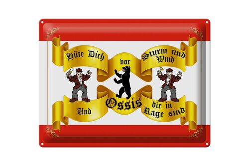 Blechschild Spruch 40x30cm hüte dich vor Ossis die in Rage Berlin