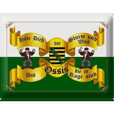 Blechschild Spruch 40x30cm hüte dich vor Ossis die Sachsen