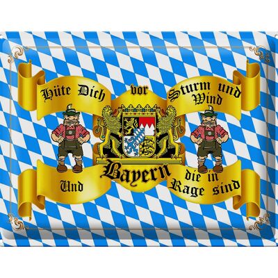 Blechschild Spruch 40x30cm hüte dich vor Sturm Wind Bayern