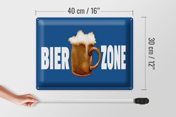 Plaque en tôle 40x30cm Zone de bière 4