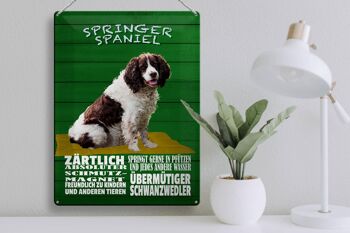 Panneau en étain indiquant 30x40cm Springer Spaniel chien tendre 3