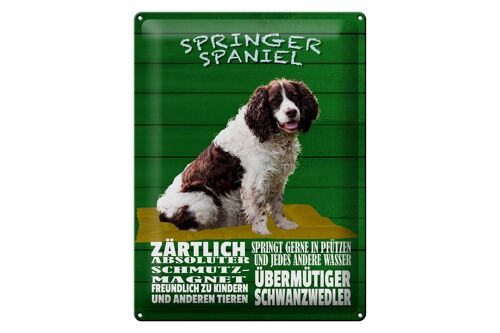 Blechschild Spruch 30x40cm Springer Spaniel Hund zärtlich