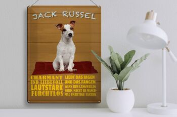 Plaque en tôle disant 30x40cm Jack Russel chien charmant 3