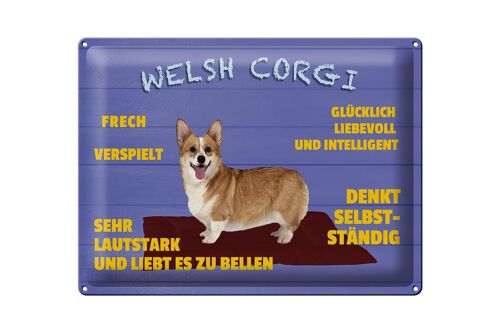 Blechschild Spruch 40x30cm Welsh Corgi Hund frech verspielt