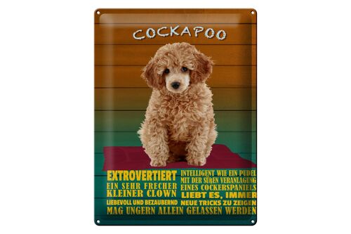 Blechschild Spruch 30x40cm Cockapoo Hund kleiner Clown