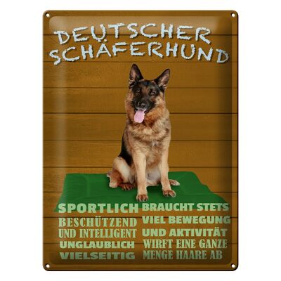 Plaque en étain disant Chien de berger allemand 30x40cm