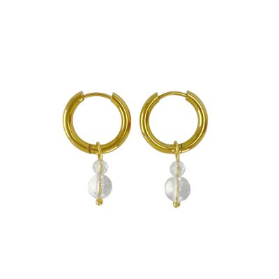 Earrings Rock Crystal Gold