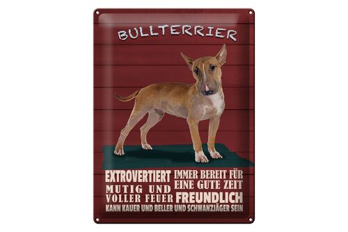 Blechschild Spruch 30x40cm Bullterrier Hund immer bereit