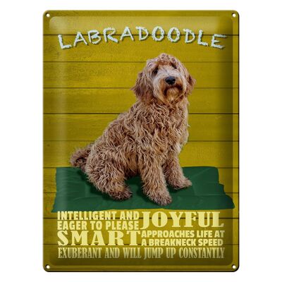 Metal sign saying 30x40cm Labradoodle dog wants to jump up