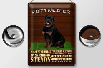 Plaque en étain indiquant un chien Rottweiler de 30 x 40 cm hautement dressable 2