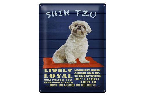 Blechschild Spruch 30x40cm Shih Tzu Hund lively loyal