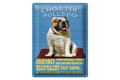 Blechschild Spruch 30x40cm English Bulldog Hund friendly