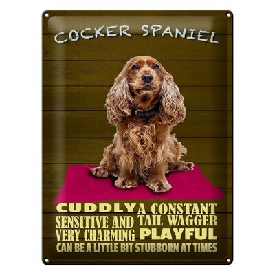 Cartel de chapa que dice 30x40 cm Cocker Spaniel perro tierno