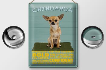 Panneau en étain disant 30x40cm Chihuahua dog bold confiant 2