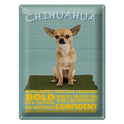 Targa in metallo con scritta 30x40 cm Chihuahua cane audace fiducioso