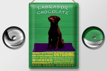 Plaque en tôle indiquant 30x40cm Labrador Chocolate Dog 2