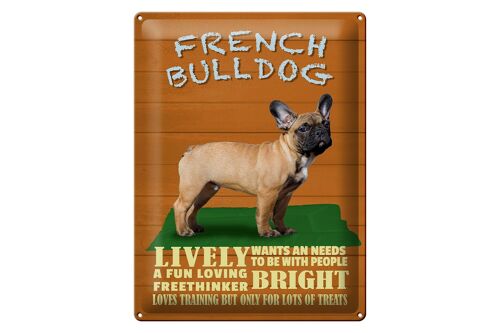 Blechschild Spruch 30x40cm French Bulldog Hund lively