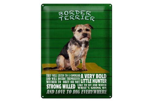 Blechschild Spruch 30x40cm Border Terrier Hund a very bold