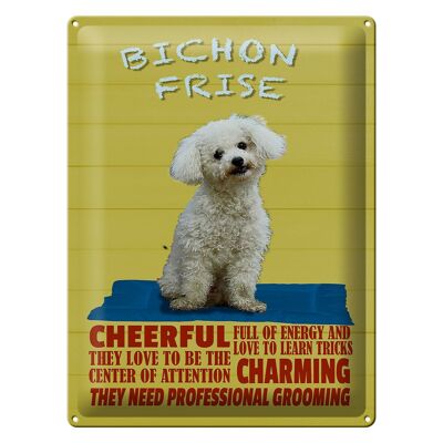 Blechschild Spruch 30x40cm Hund Bichon Frise cheerful