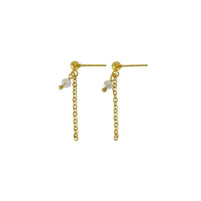 Rock Crystal Studs Gold
