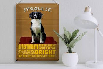 Panneau en étain indiquant 30x40cm Sprollie Dog Intelligent Loyal 3