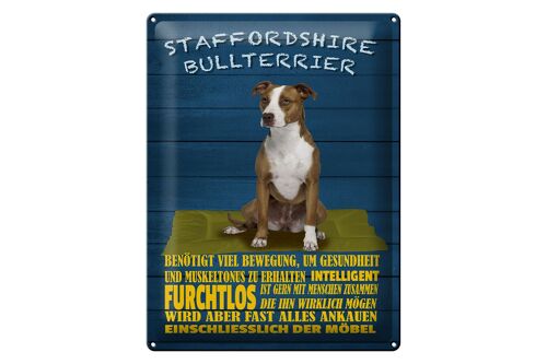 Blechschild Spruch 30x40cm Staffordshire Bullterrier Hund