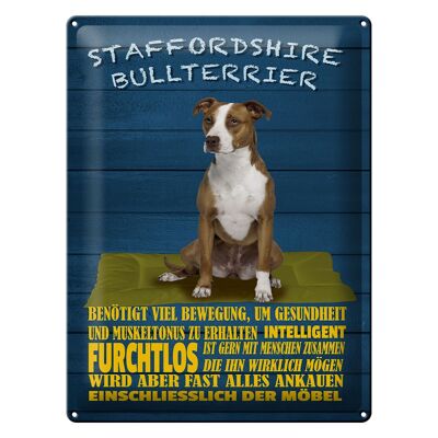 Blechschild Spruch 30x40cm Staffordshire Bullterrier Hund