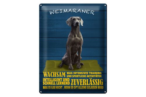 Blechschild Spruch 30x40cm Weimaraner Hund wachsam schnell