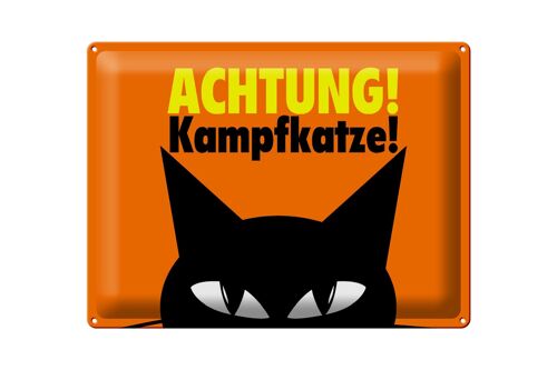 Blechschild Spruch 40x30cm Achtung Kampfkatze Katze